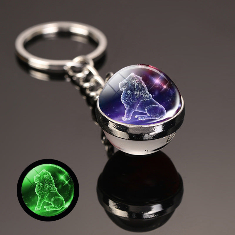 Wholesale Alloy Luminous Zodiac Keychain