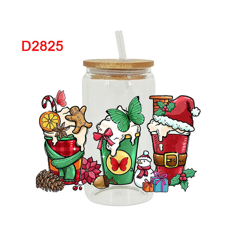 Wholesale Christmas Cartoon Series 16oz Cup UV DTF Wraps