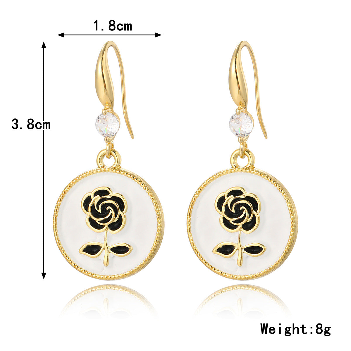 Wholesale Exaggerated Flower Rose High-end Small Fragrance Style Metal Earrings
