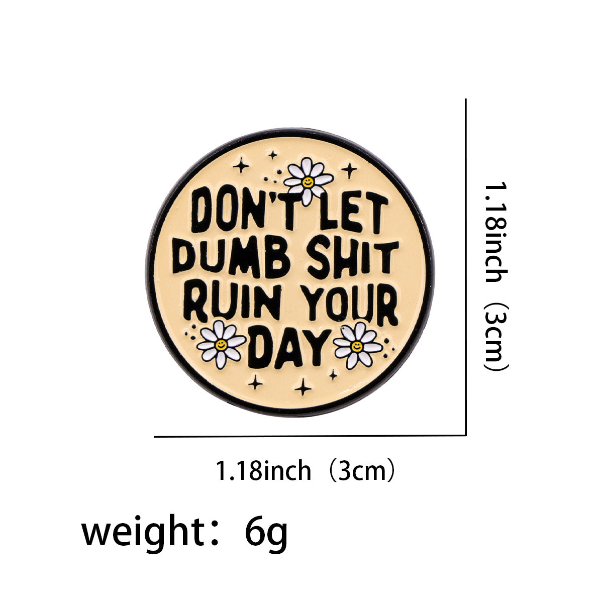 Wholesale  6pcs/pack Cartoon English Quote Brooch Metal Badge Accessory
