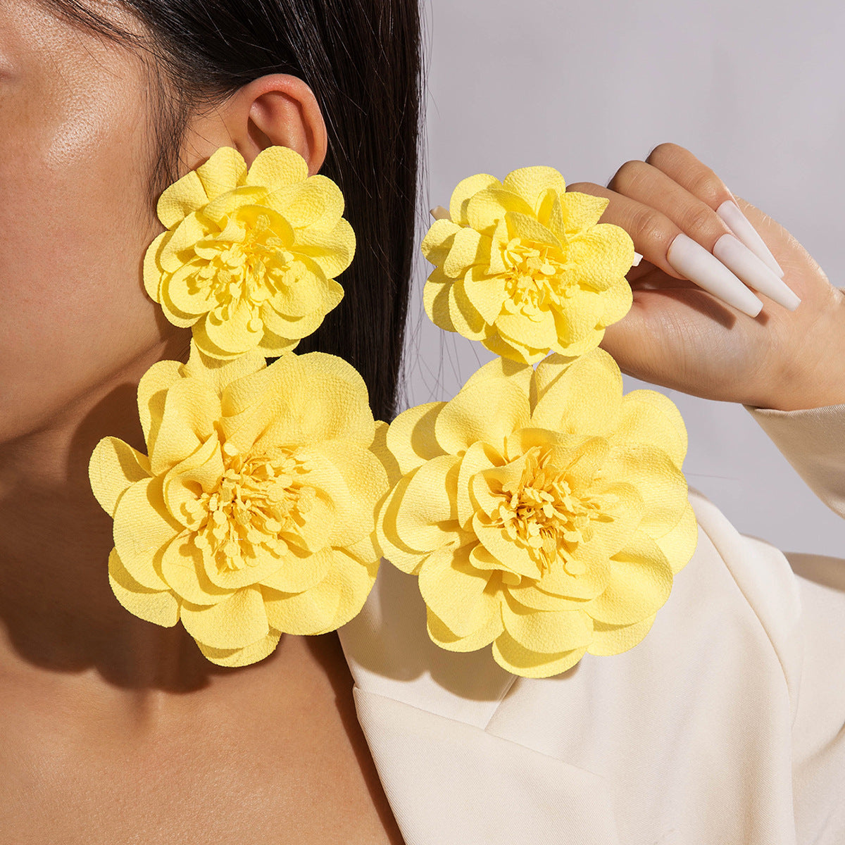 Wholesale Valentine' s Day Fresh Multi-colored Flower Earrings
