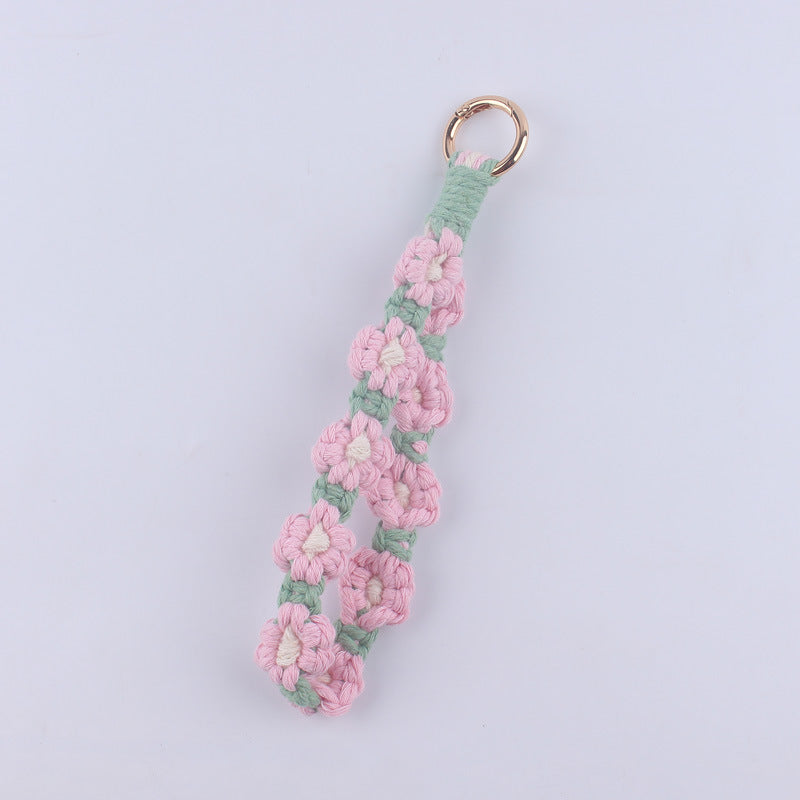 Wholesale Cotton Rope Daisy Pattern Keychains