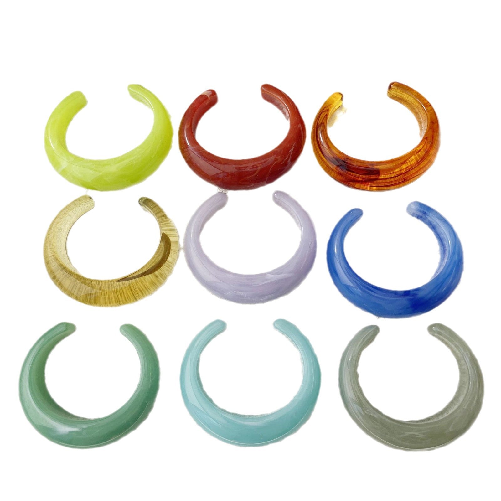 Wholesale Wide Circular Colorful Jelly Colored Dynamic Acrylic Resin Eco-friendly Bracelet