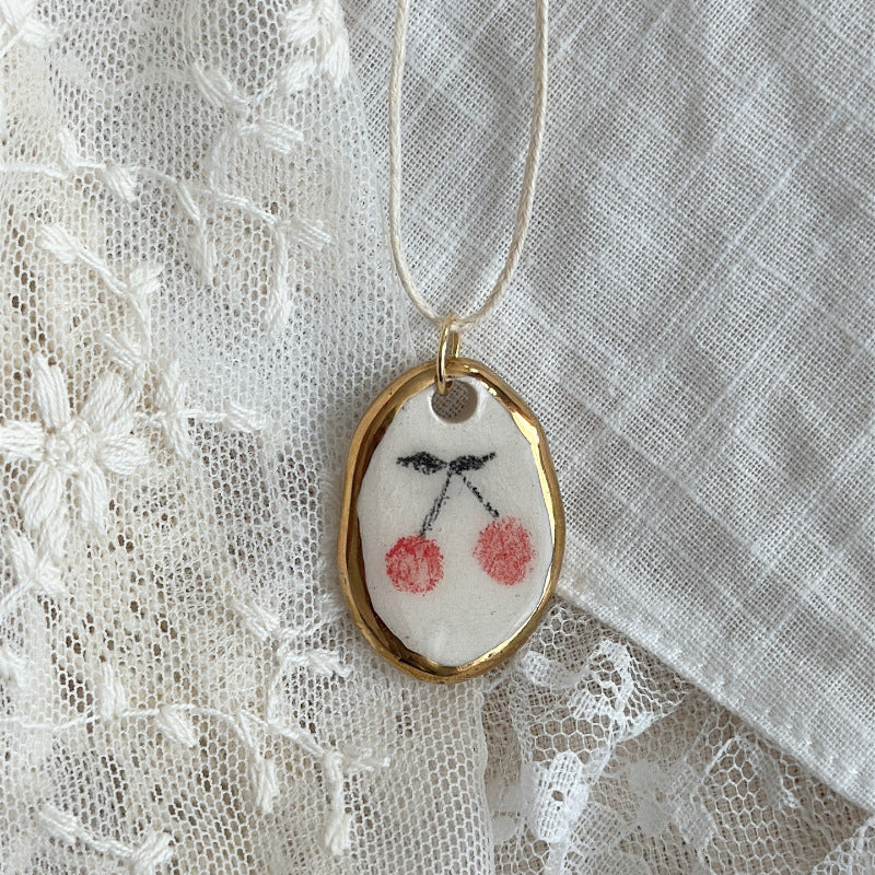 Wholesale rabbit flower print pendant stainless steel necklace