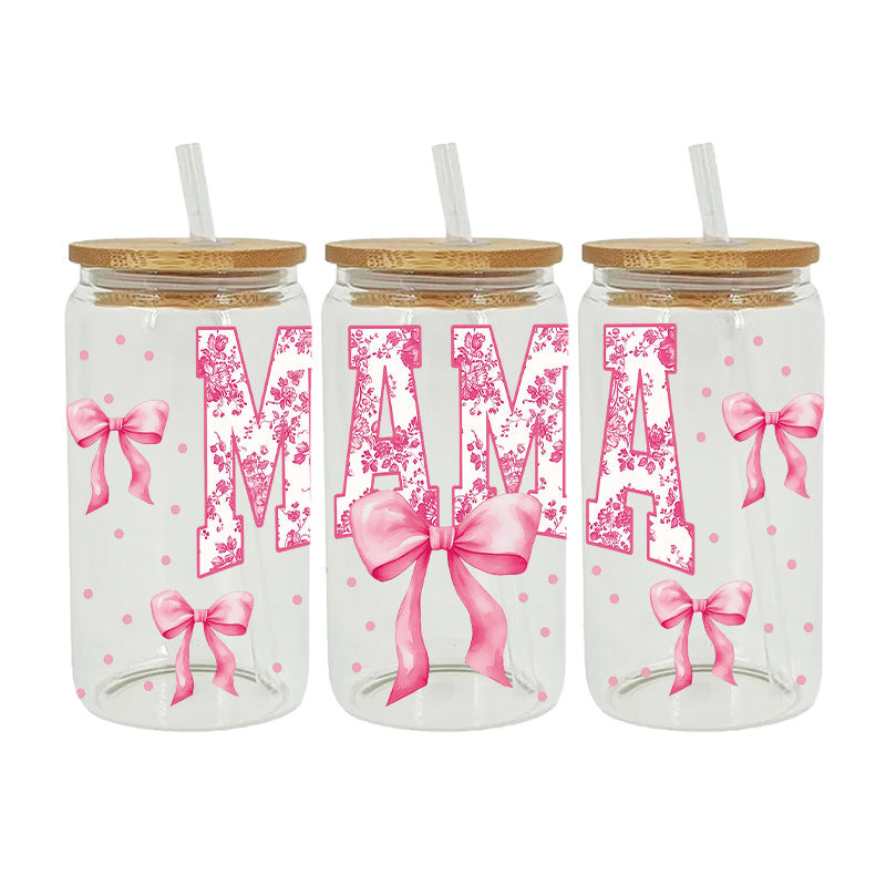 Wholesale Colorful Bow Mother's Day Series 16oz Cup UV DTF Wraps