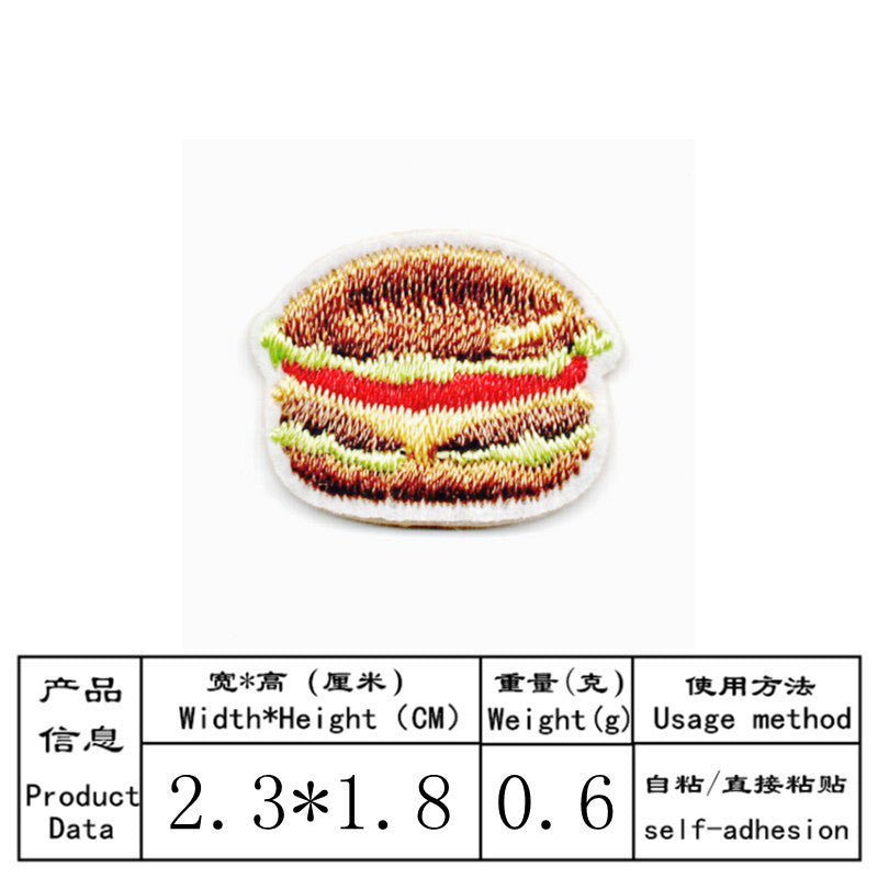 Wholesale Cute self-adhesive embroidered cartoon fruit DIY Patches