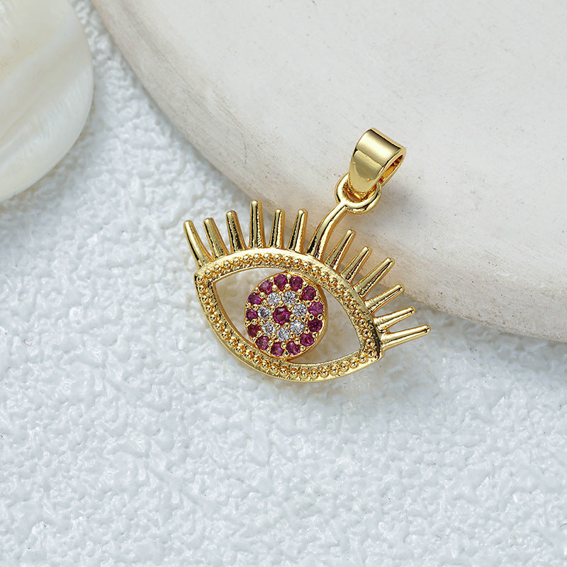 Wholesale Fully Inlaid Zirconia Devil's Eye Necklace DIY Pendant