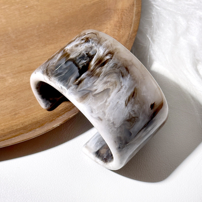 Wholesale Dyed Oil Painting Oval Wide Version Resin Ins Bracelet