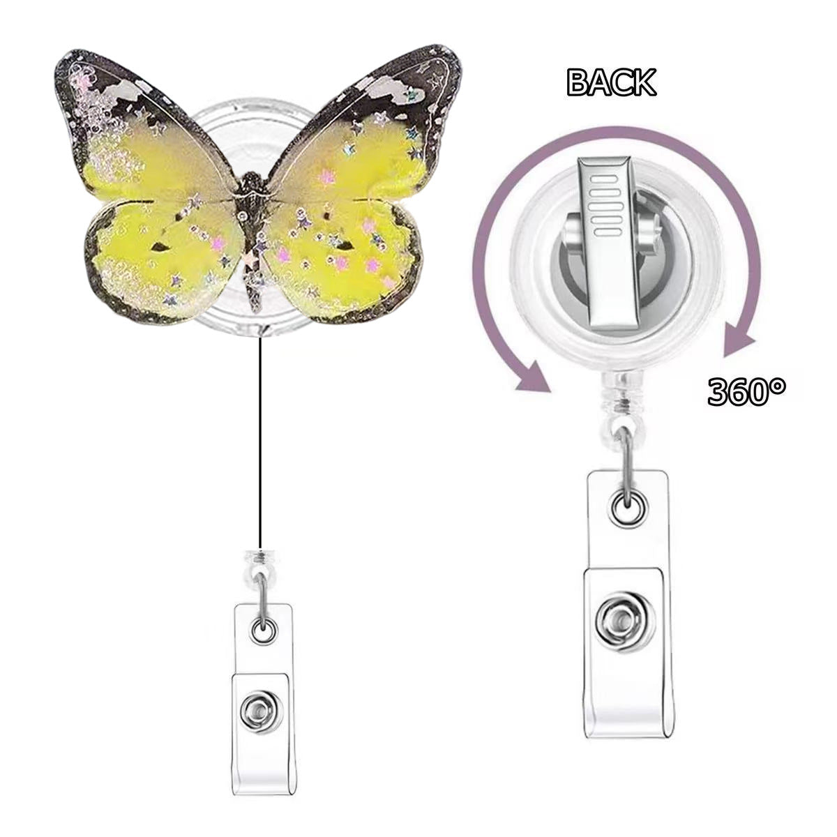 Wholesale Colorful butterflies Badge Reels