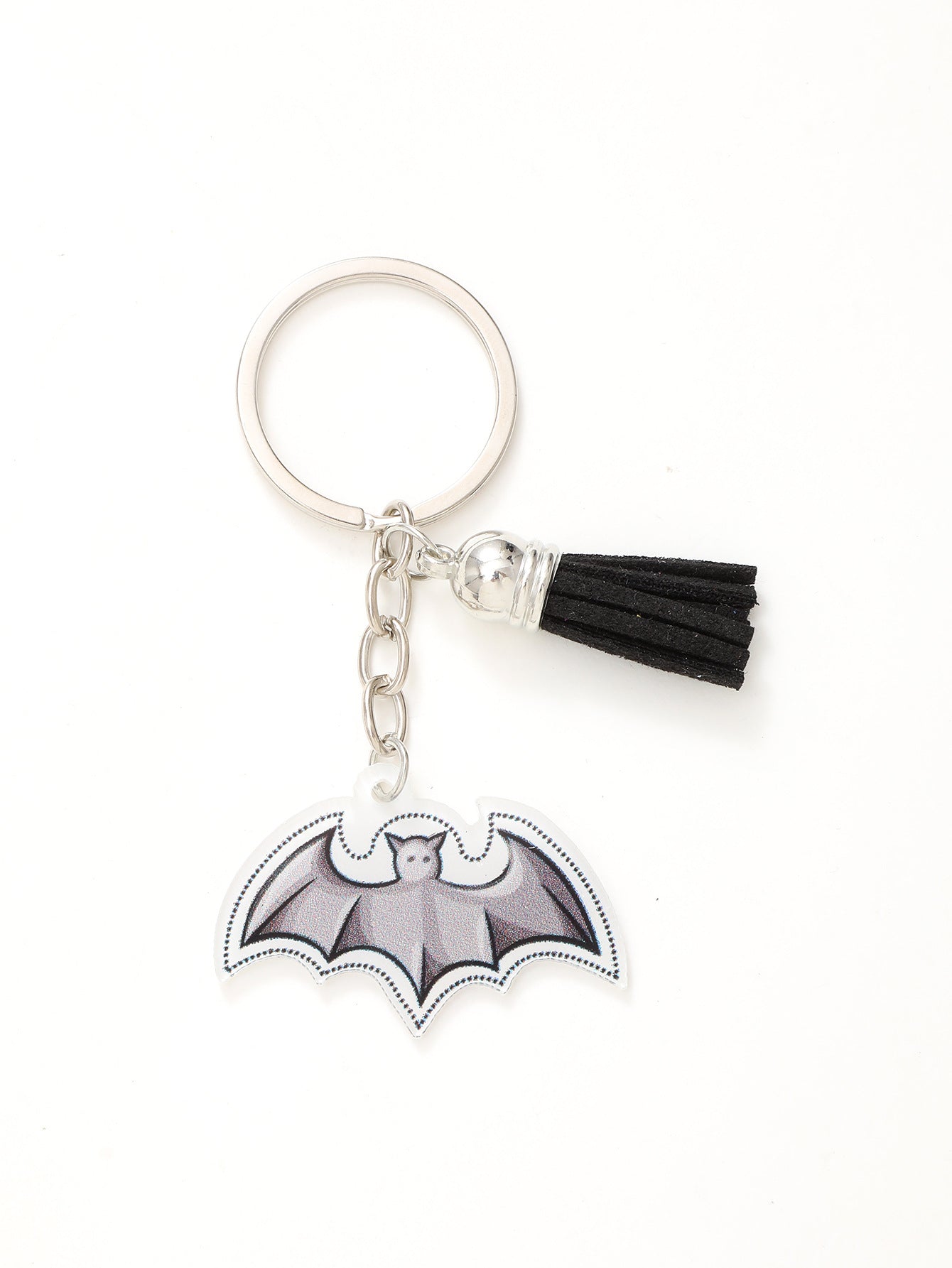 Wholesale Halloween Funny Acrylic Bat Pumpkin Head Witch Tassel Keychain