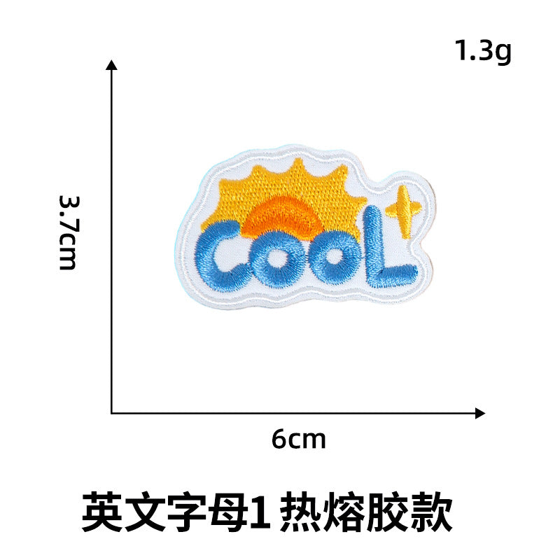 Wholesale English alphabet embroidery clothing embroidery patch