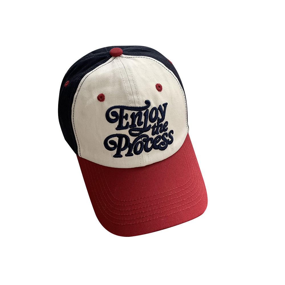 Wholesale Letter Embroidery Contrast Color Versatile Face Revealing Small Baseball Cap