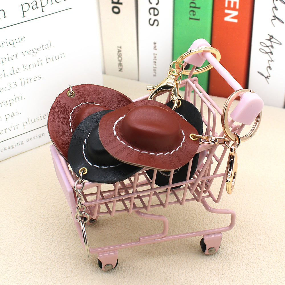 Wholesale PU Western Cowboy Hat Keychain