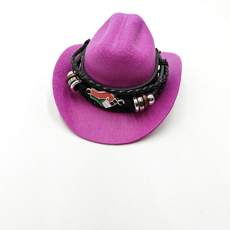 Wholesale Yama gentleman cowboy hat son mini pet hat birthday party hat weilai car 66 ornament hat