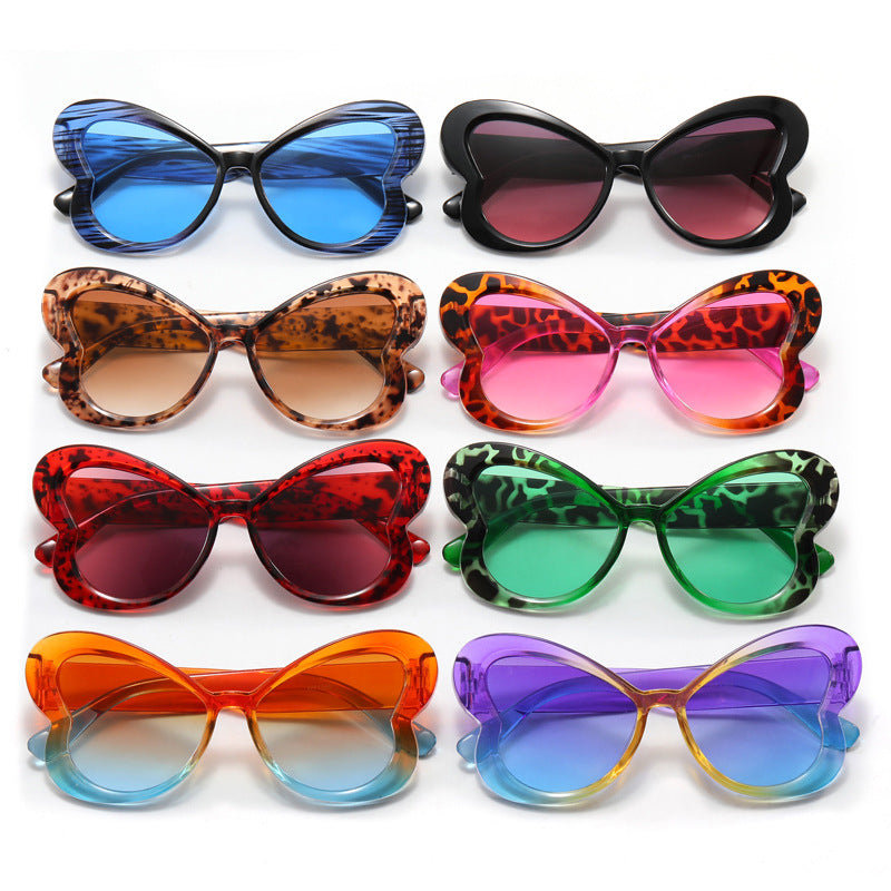 Wholesale Butterfly Shaped Sunglasses Colorful Party Catwalk Sunglasses