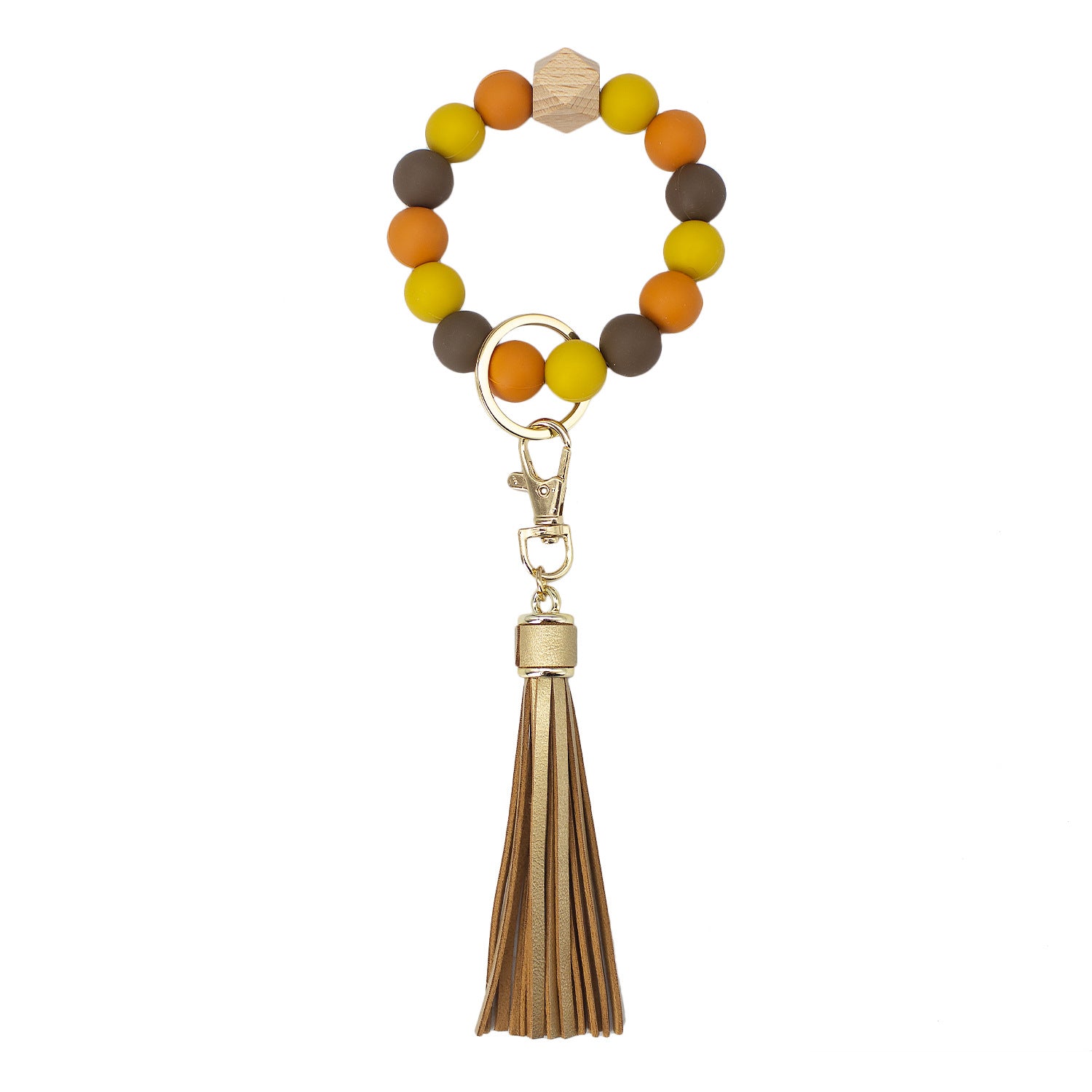 Wholesale Tassel Wood Beads Silicone Beads Wrist Keychain