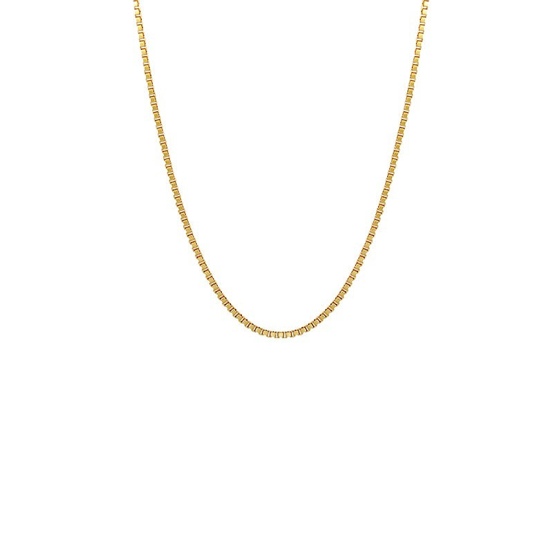 Wholesale 12pcs Gold-plated Simple Plain Chain Snake Bone Chain Box Pearl Necklaces