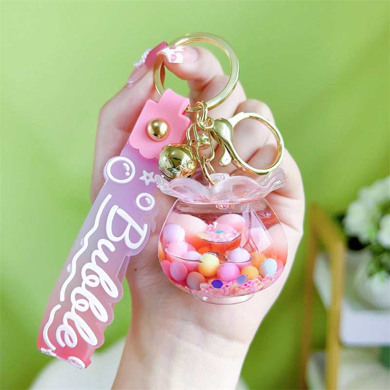 Llavero de pescado al por mayor de aceite acrílico de aceite de azúcar