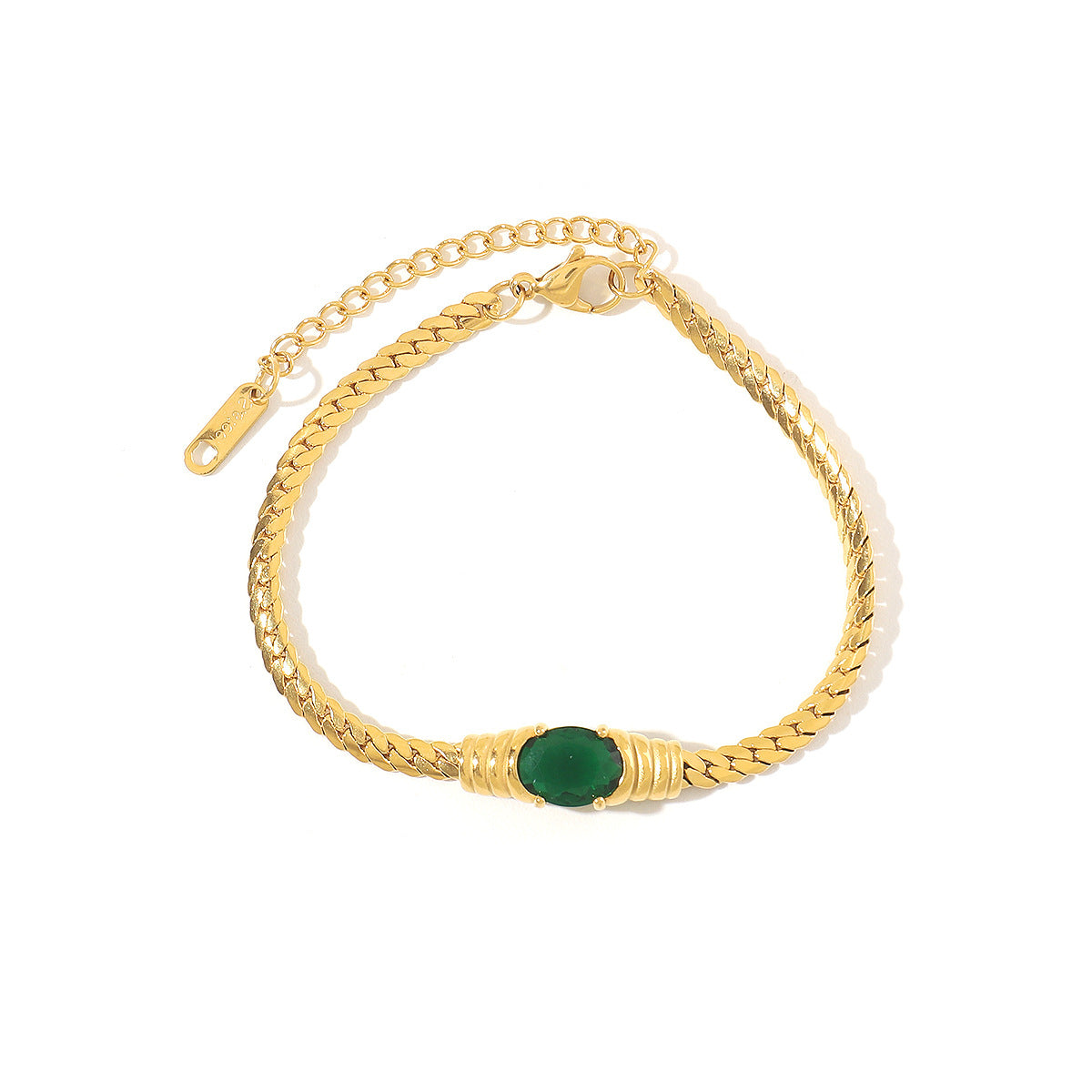 Wholesale Stainless Steel 18K Light Luxury Zircon Retro Bracelet