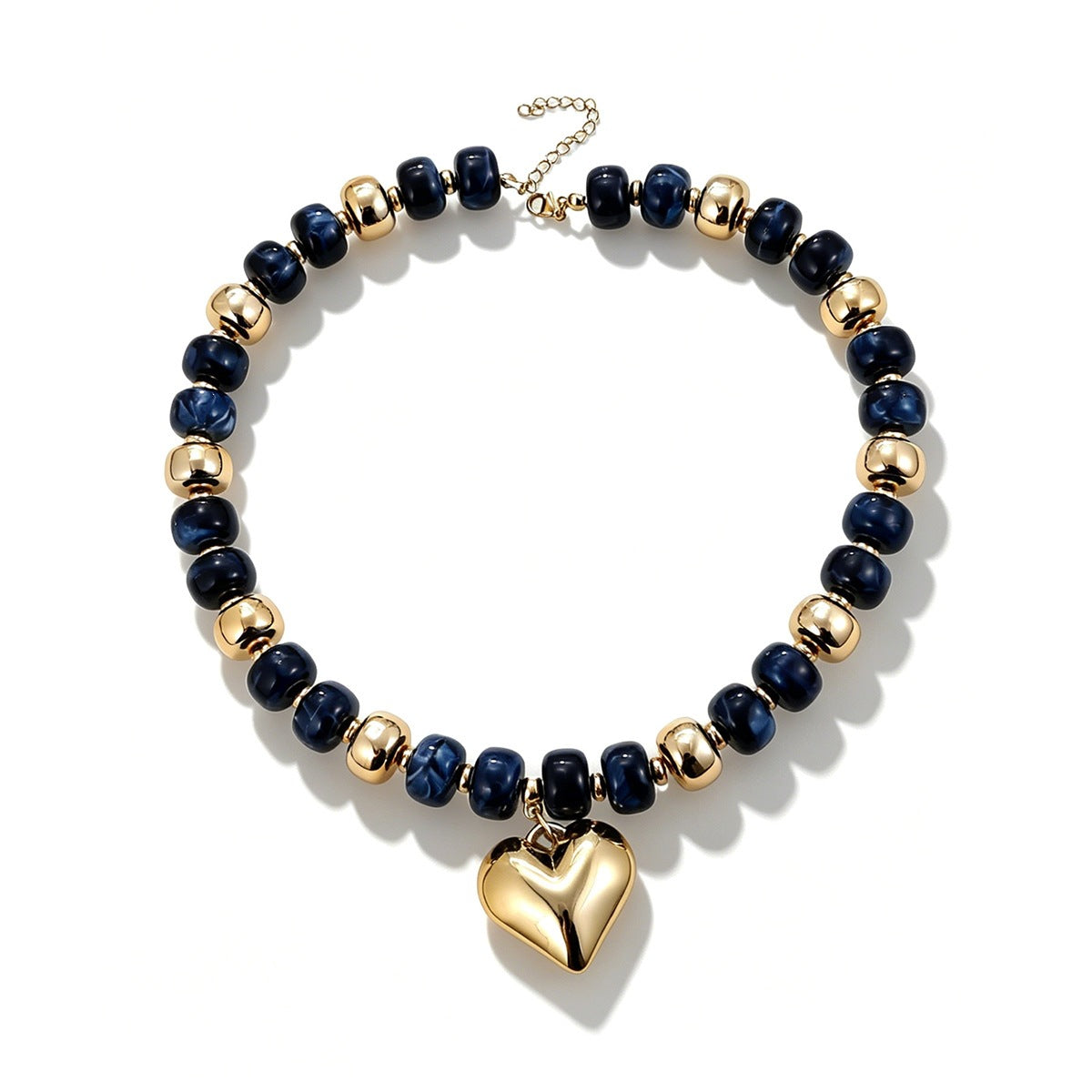 Wholesale Dopamine Color Block Heart Choker Necklace Women S Resin Summer Fashion Jewelry Gift