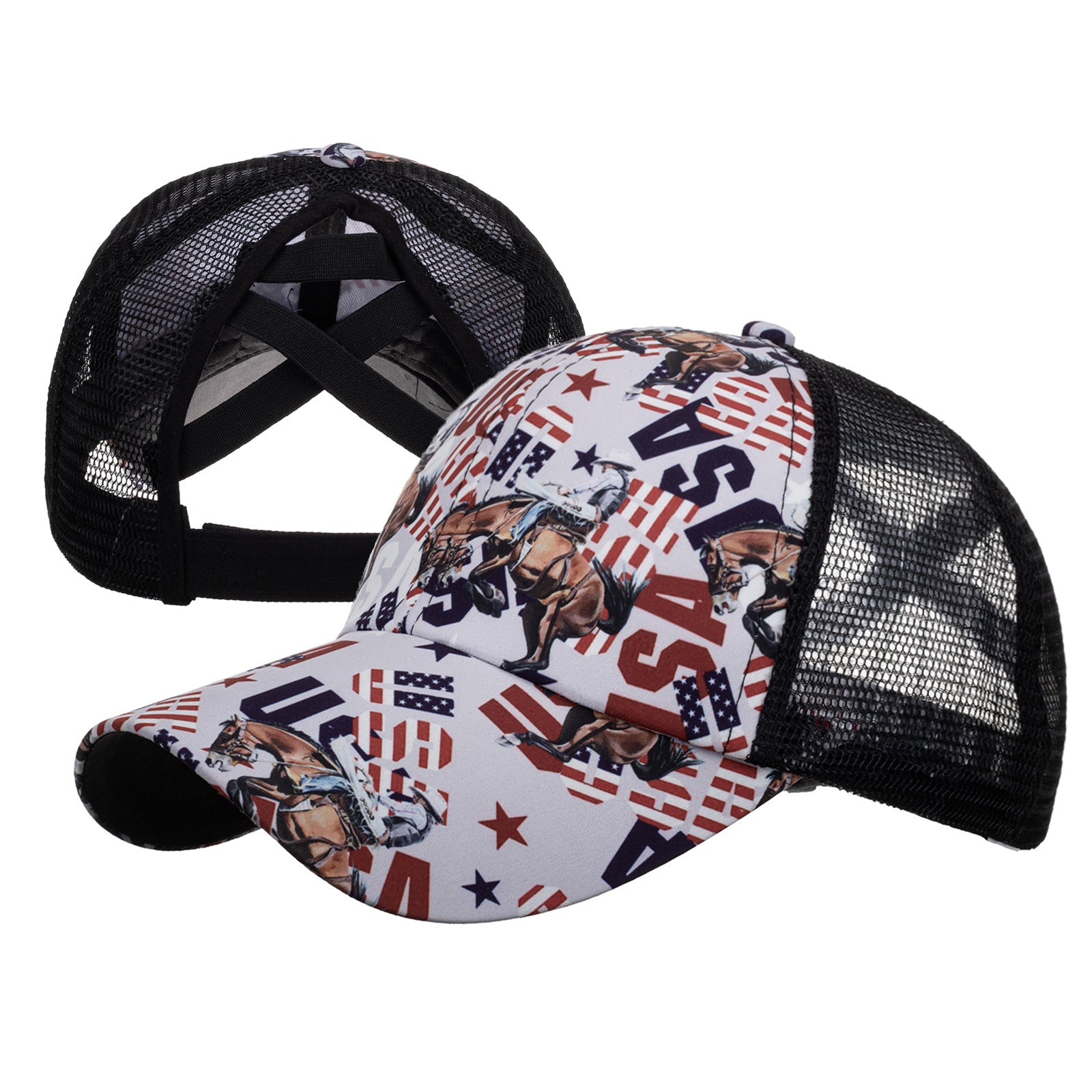 Wholesale Hot Cross ponytail hat