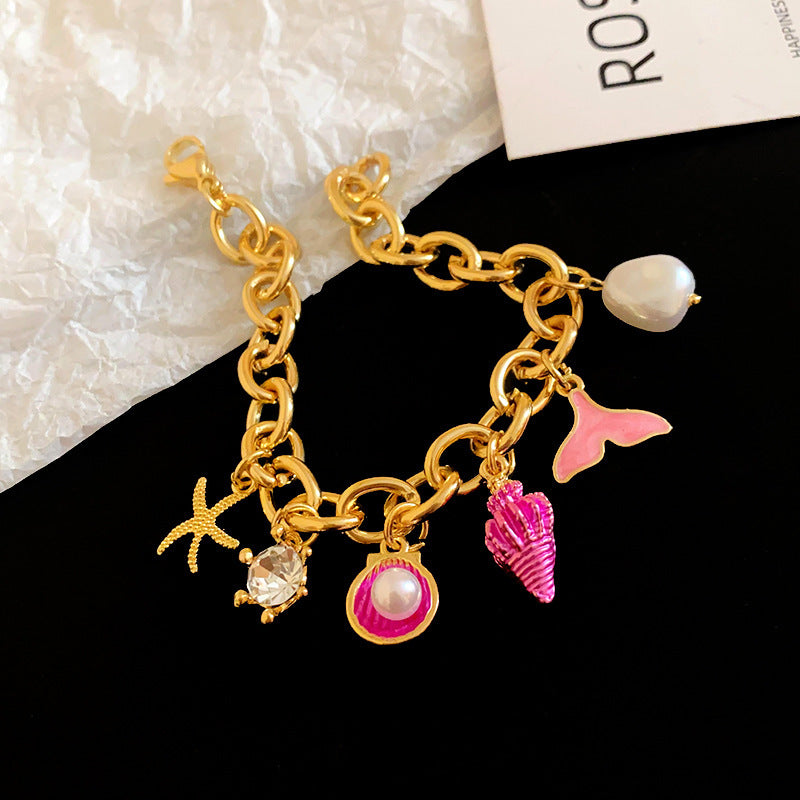 Wholesale Personalized Starfish Conch Chain Bracelet Fashion All-match High-end Temperament Adjustable Bracelet for Women