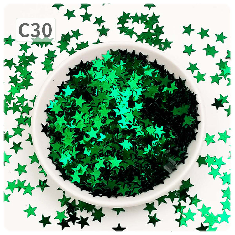 Wholesale DIY oil painting sequins starry sky scattering five-pointed star gold light flat non-porous sheet