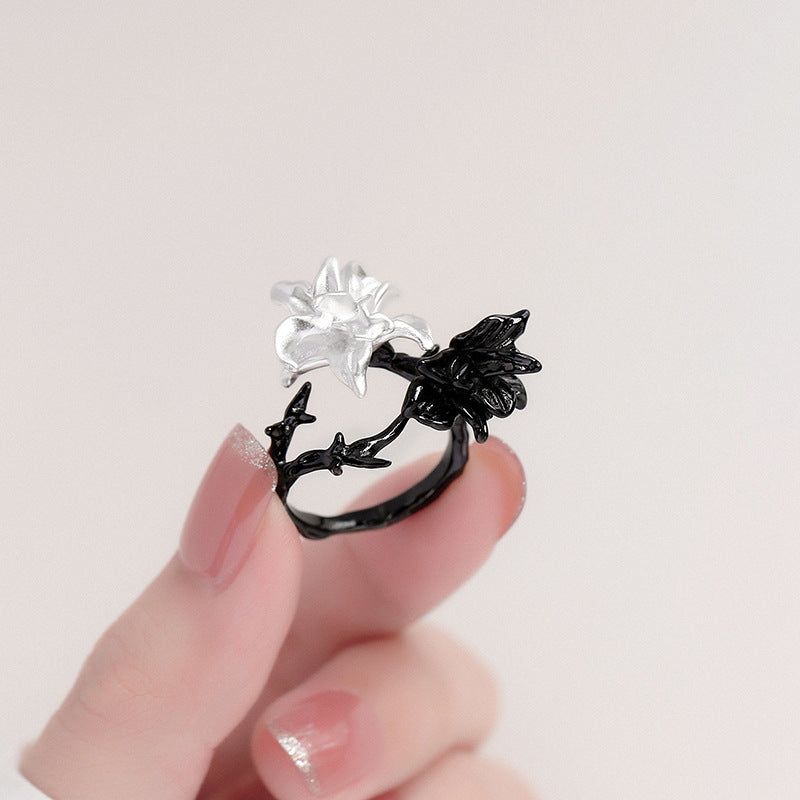 Wholesale Black and white mandala French ring