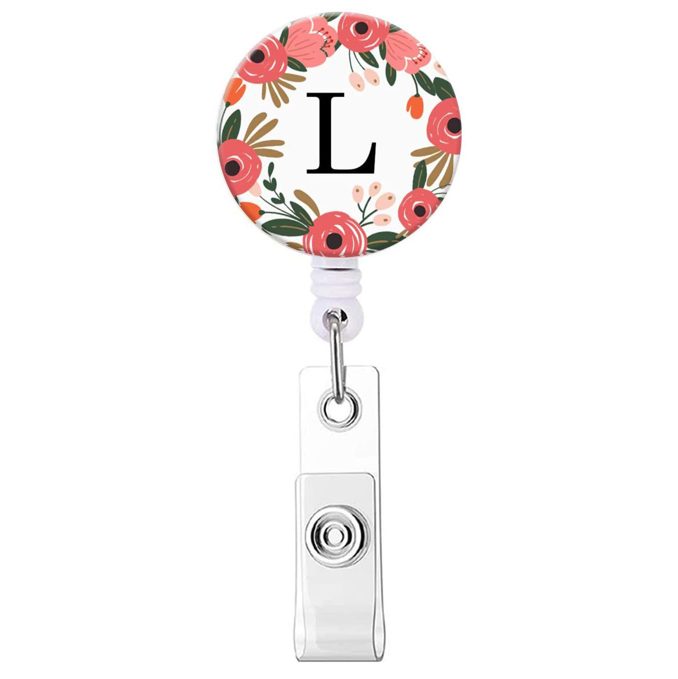 Wholesale English letter glue flower telescopic rotating easy to pull keychain