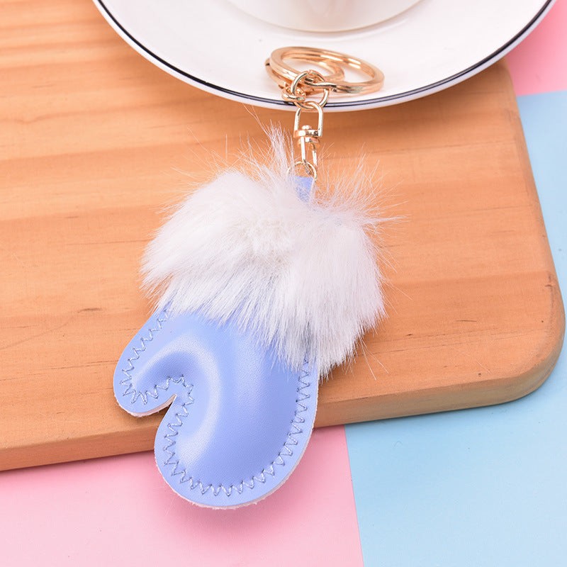 Wholesale Cute Small Handbags, Fur Ball Leather Keychain