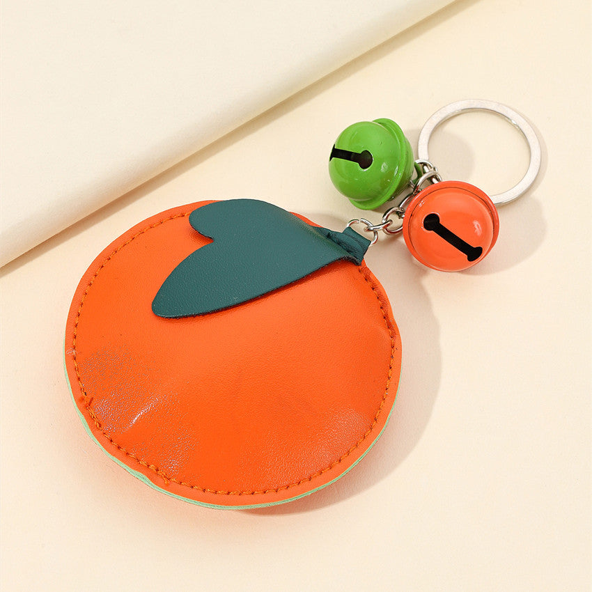 Wholesale Orange Leather Keychain