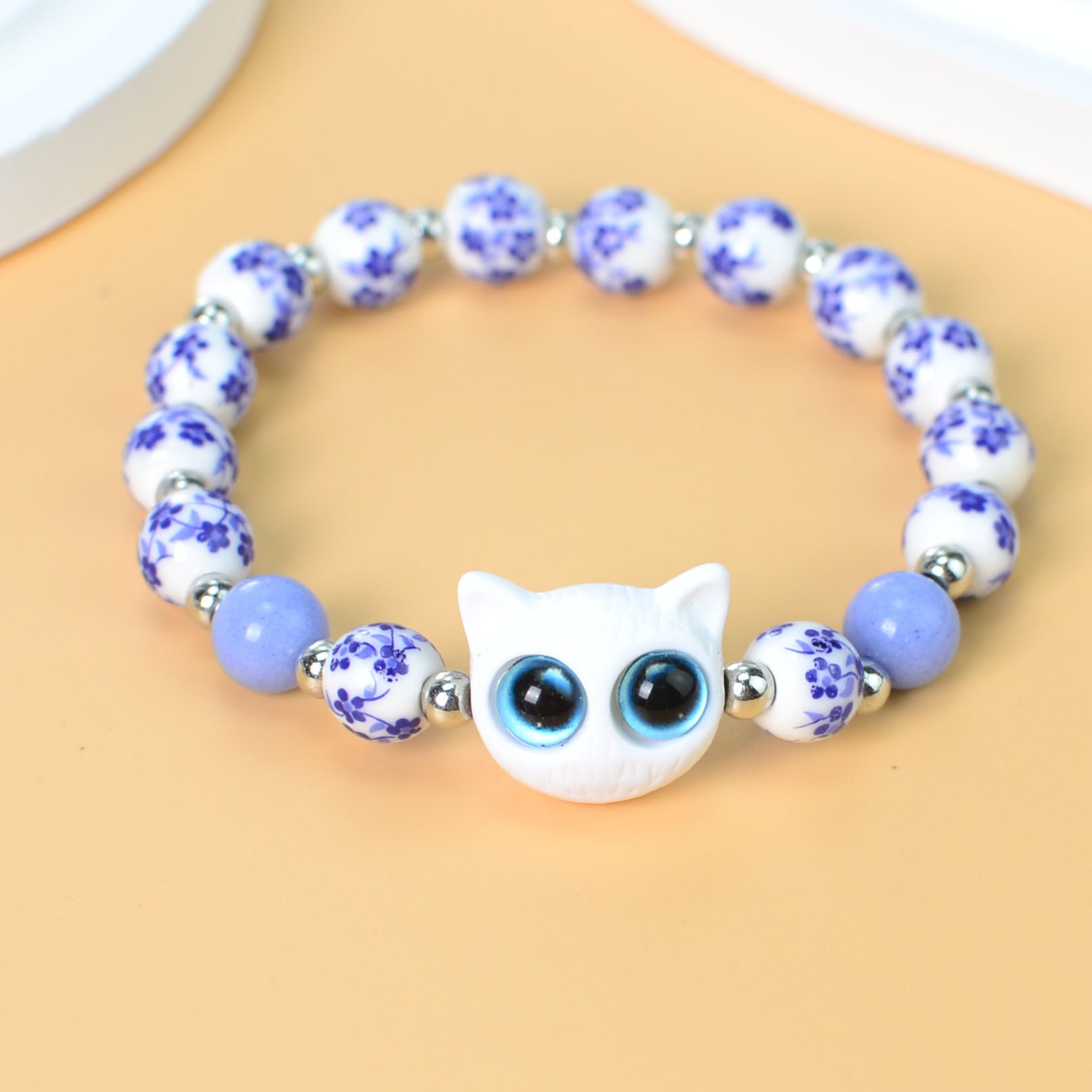 Wholesale Ceramic Jewelry Cat Bracelet Single Circle  Handmade Beaded Bracelet