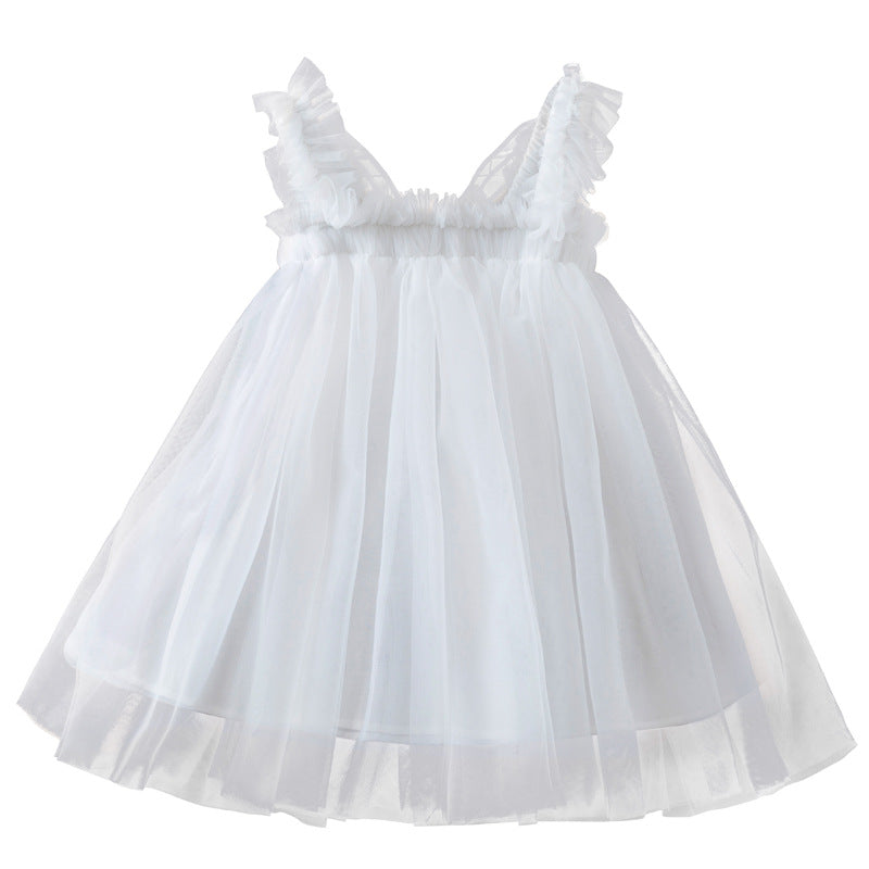 Wholesale Polyester Children's Three-dimensional Wing Mesh Dress
