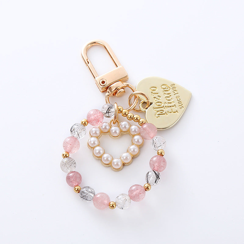Wholesale Love Crystal Beads Keychain
