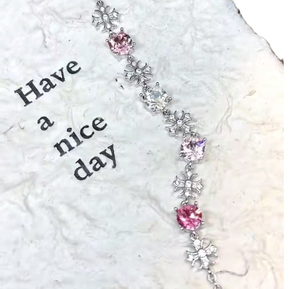 Wholesale Diamond hollow exquisite fantasy cross princess DIY bracelet