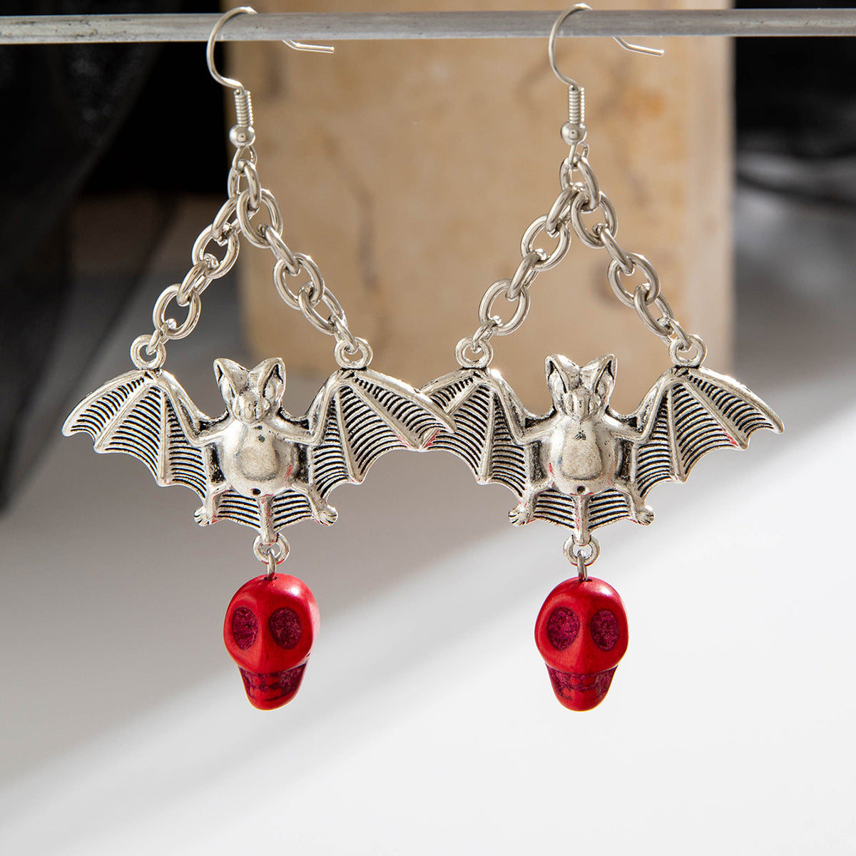 Wholesale  funny skull alloy earrings