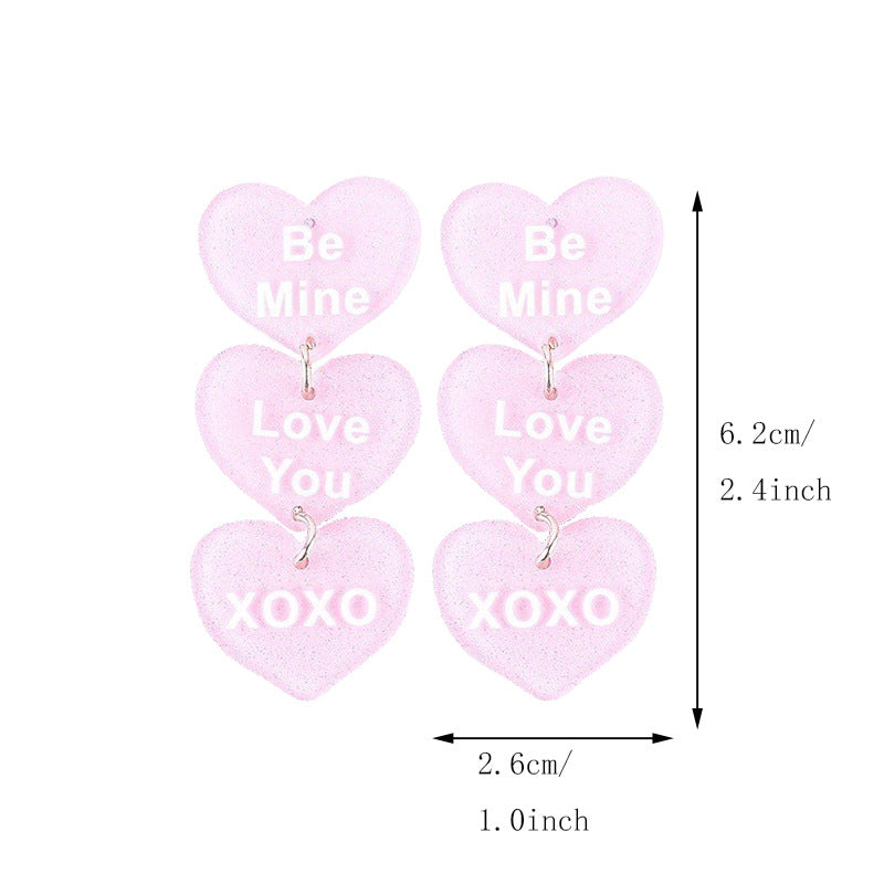 Wholesale Valentine's Day Love English Letter Acrylic Earrings
