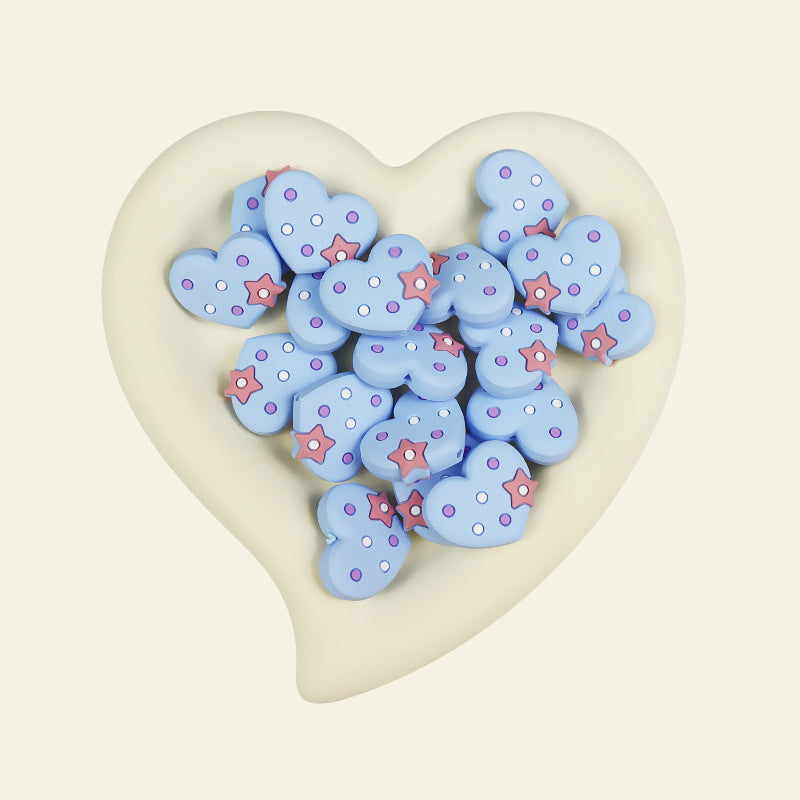 Wholesale 10PCS Love Pattern Cartoon Silicone Beads
