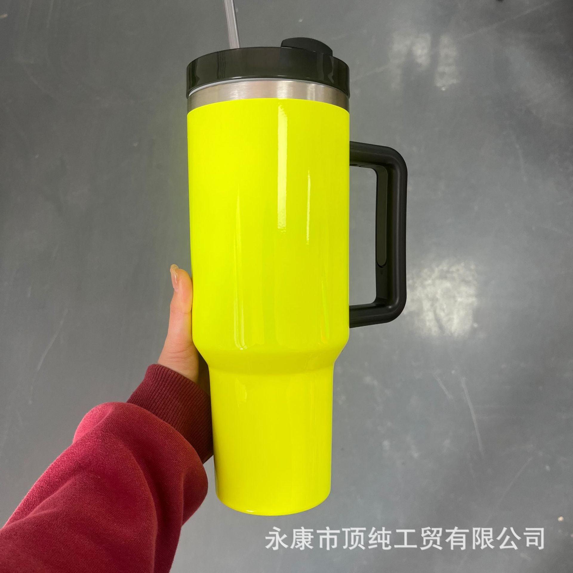 Wholesale 40oz Thermal Sublimation Handle Cup Large Capacity Stainless Steel Straw Ice Cup