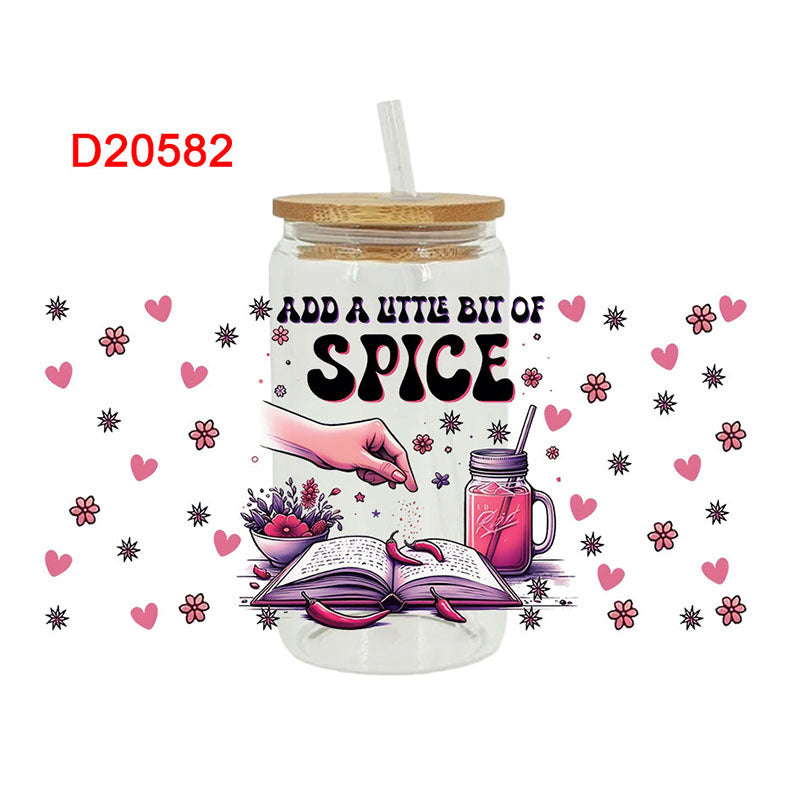 Wholesale Cute Cartoon Reading Theme Books 16oz Cup UV DTF Wraps