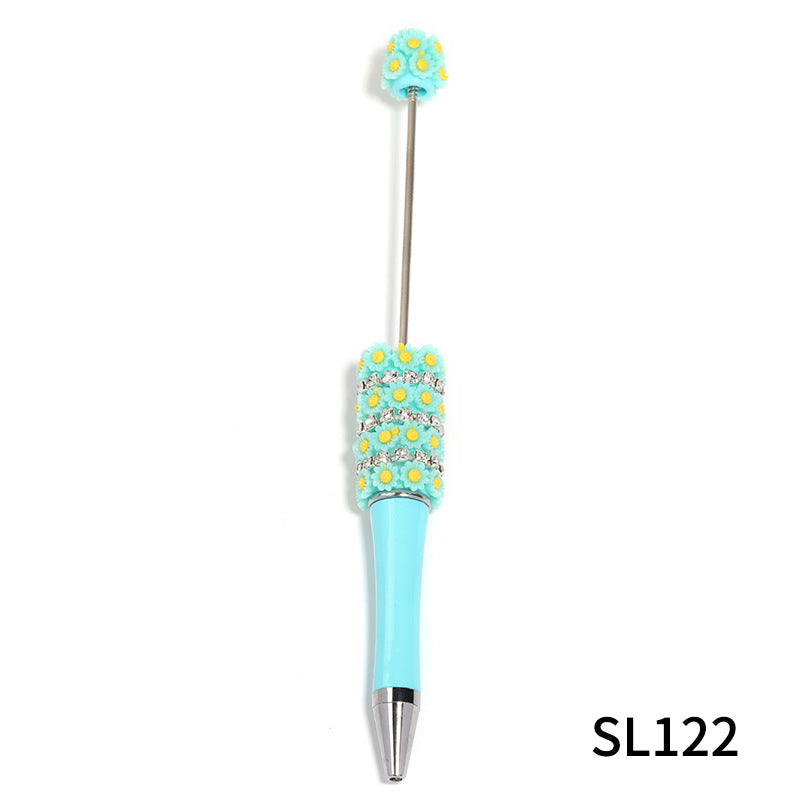 Wholesale 10pcs Beadable Pens Heavy Industry Diy Resin Multi-color Small Flower Claw Ballpoint Pen