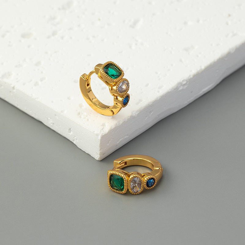 Wholesale Emerald Zircon Earrings