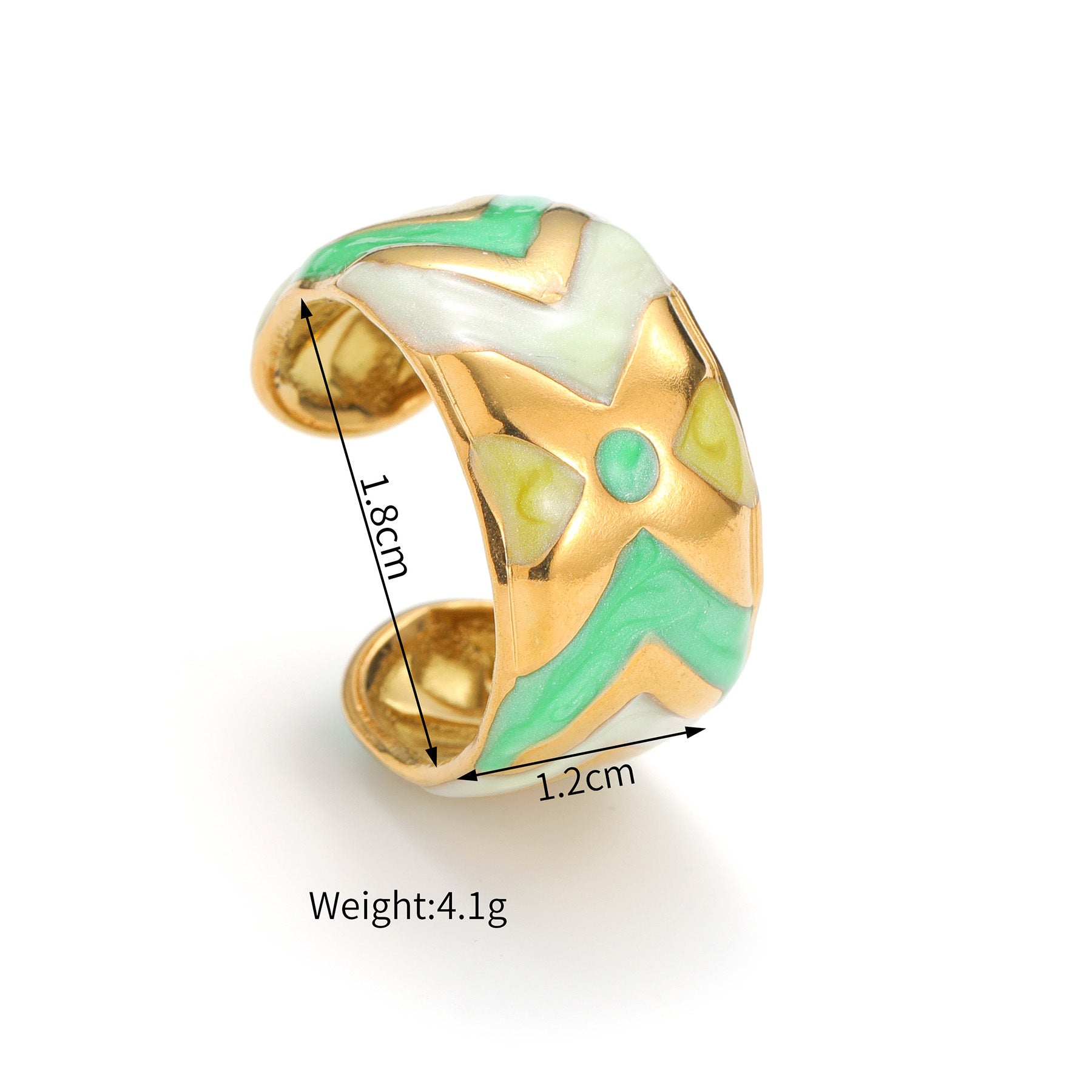 Wholesale Trendy Stainless Steel Open Ring For Women With Enamel Cross Line Design Boutique Jewelry Accessory For Resale
