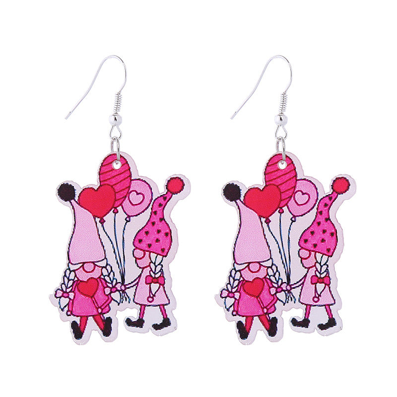 Wholesale Valentine's Day Pink Tape Love Balloon Acrylic Earrings
