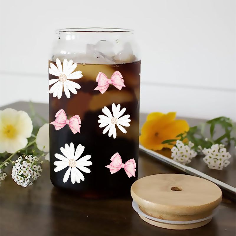 Wholesale bow flower 16oz Cup UV DTF Wraps