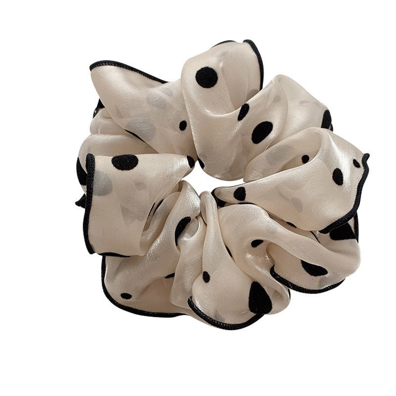 Wholesale Champagne colored polka dots  love dots Hair Scrunchies