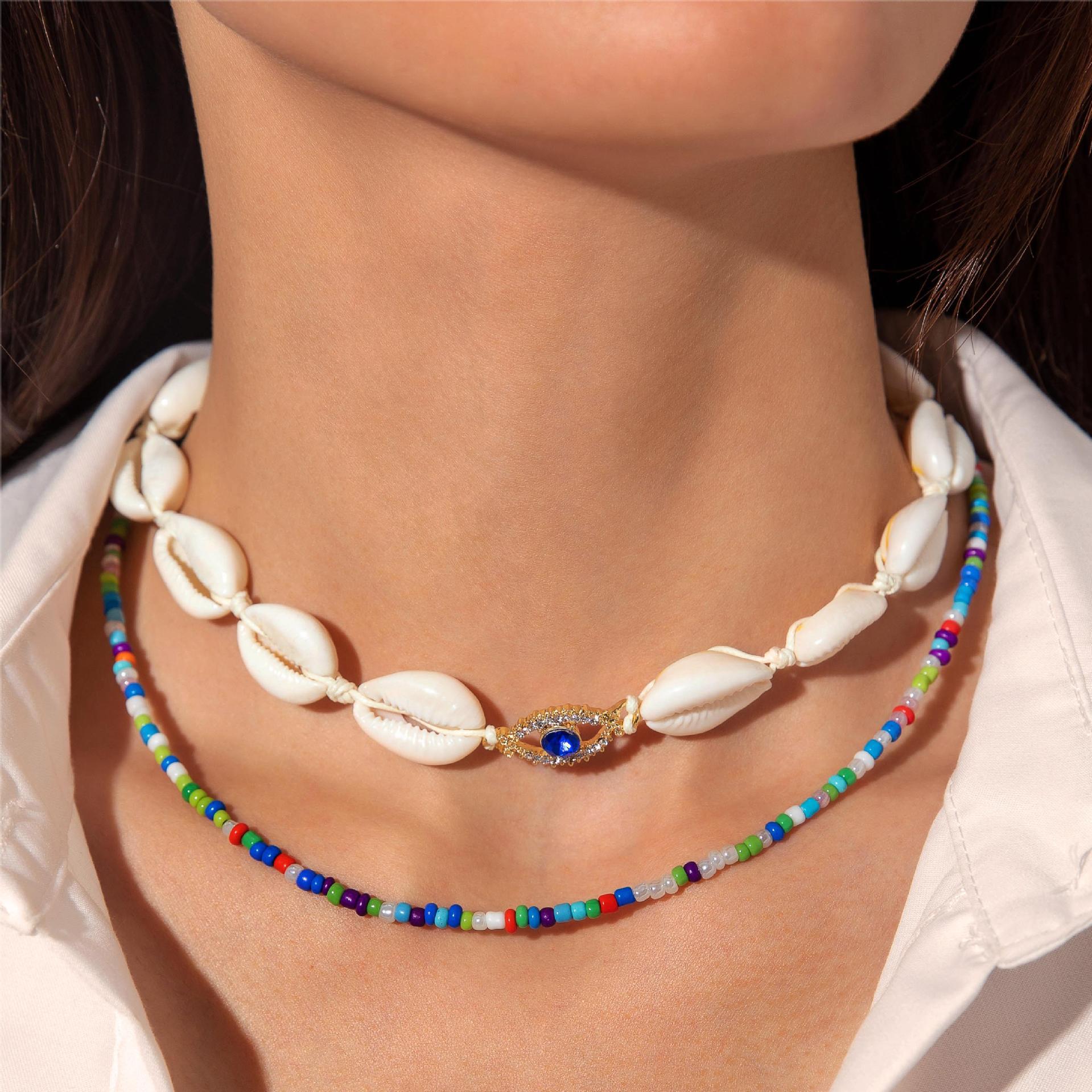 Wholesale Cross-border seaside holiday series beaded beach starfish shell necklace