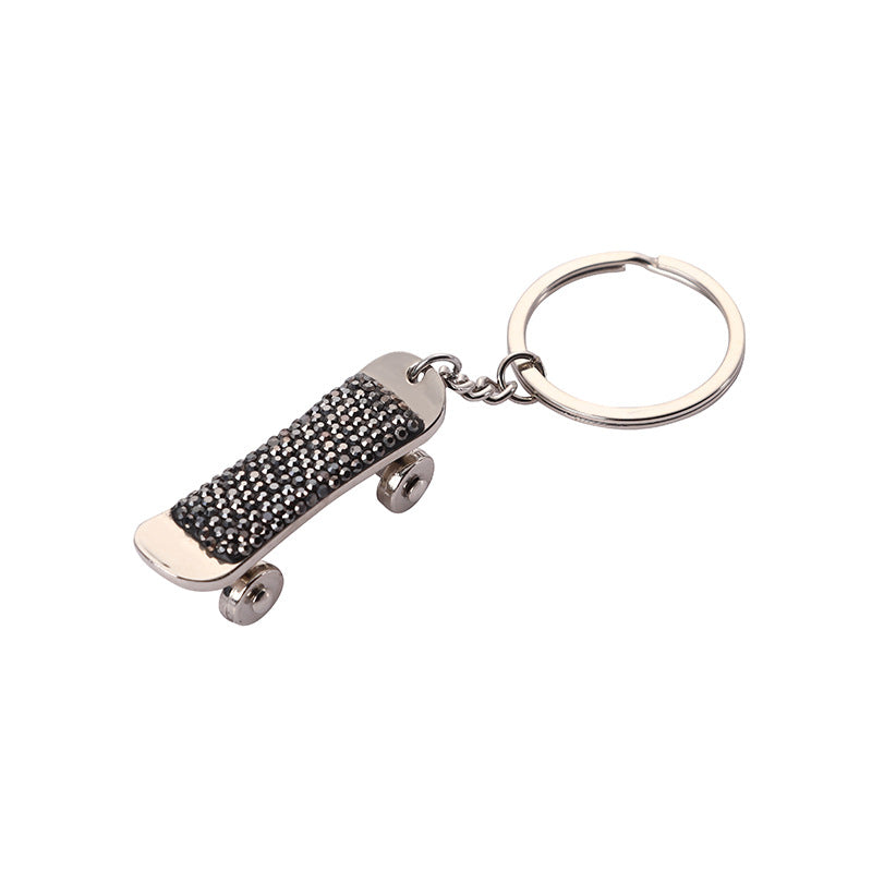 Wholesale Skateboard Style Diamond Car Metal Keychain
