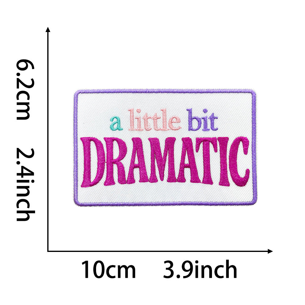 Wholesale Towel Embroidery Iron On Patches Retro Funny Text Rectangular For Coats Everyday