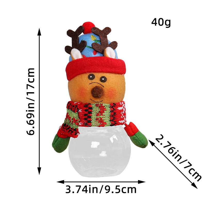 Wholesale Christmas Cute Children's Transparent Plastic Doll Candy Jar